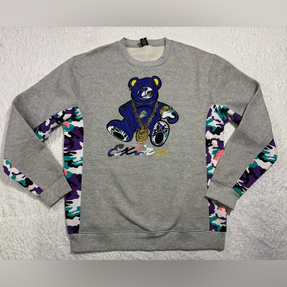 Screenshot Brand Gray Sweatshirt Size 2XL Hip Hop Bear